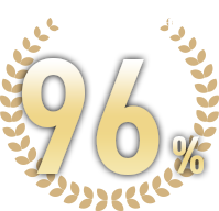 一発合格率96%